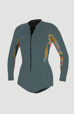 New O’Neill Bahia 2/1mm Front Zip Long Sleeve Spring Wetsuit | SHADE/ARTA GEO/SHADE