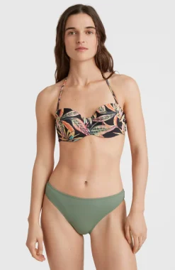 New O’Neill Bikinitop Havaa Mould Wire Bandeau | Black Tropical Flower