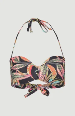 New O’Neill Bikinitop Havaa Mould Wire Bandeau | Black Tropical Flower