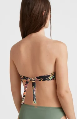 New O’Neill Bikinitop Havaa Mould Wire Bandeau | Black Tropical Flower