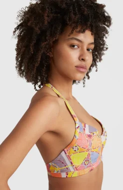 Clearance O’Neill Bikinitop Panama Mould Wire Bra | Yellow Scarf Print