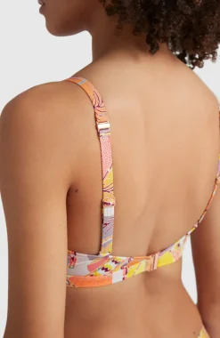 Clearance O’Neill Bikinitop Panama Mould Wire Bra | Yellow Scarf Print