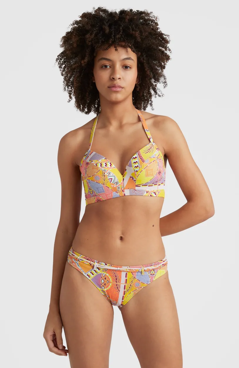 Clearance O’Neill Bikinitop Panama Mould Wire Bra | Yellow Scarf Print