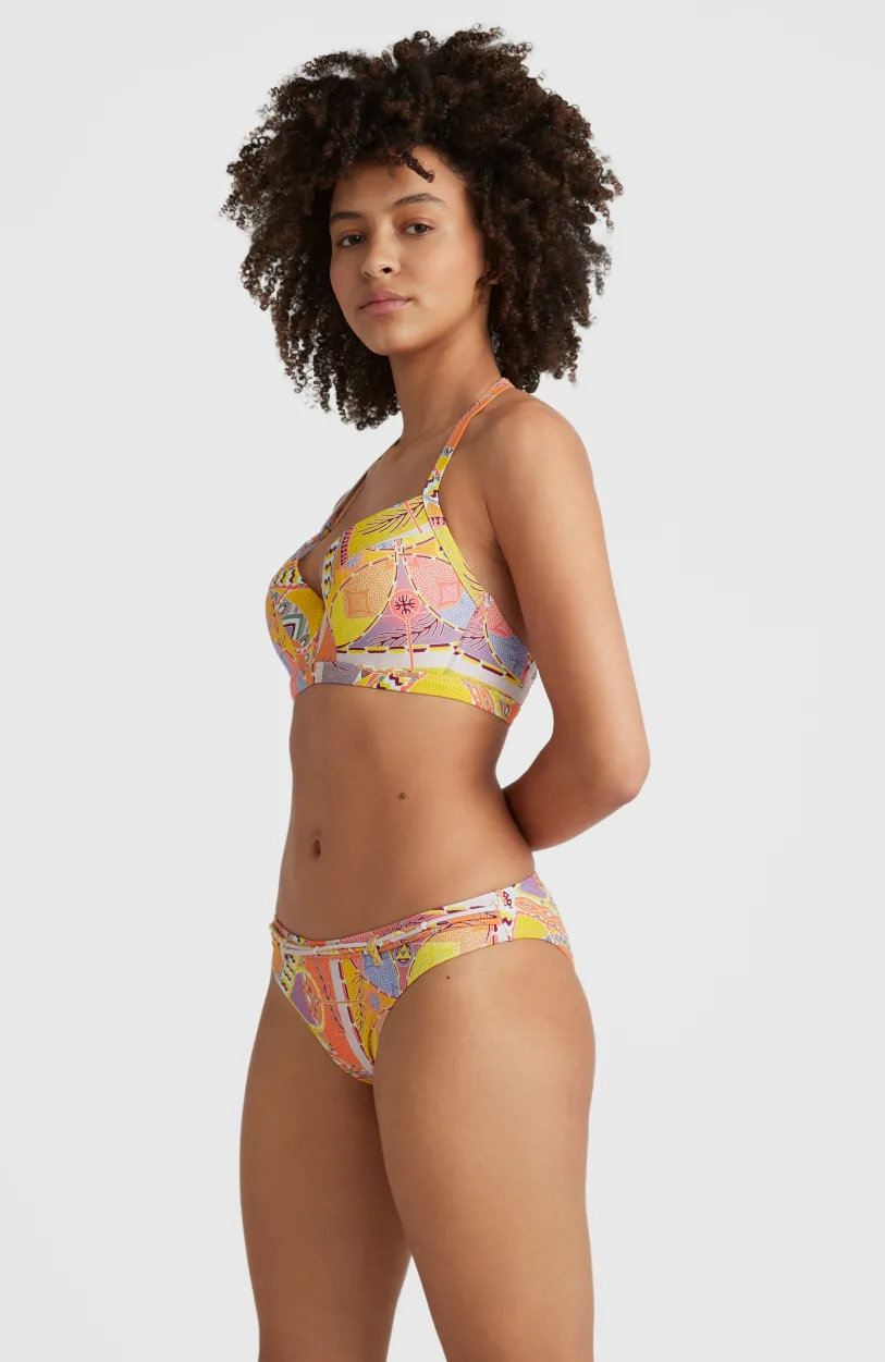 Clearance O’Neill Bikinitop Panama Mould Wire Bra | Yellow Scarf Print