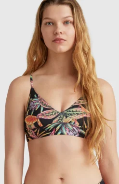 Hot O’Neill Bikinitop Wave Bralette | Black Tropical Flower