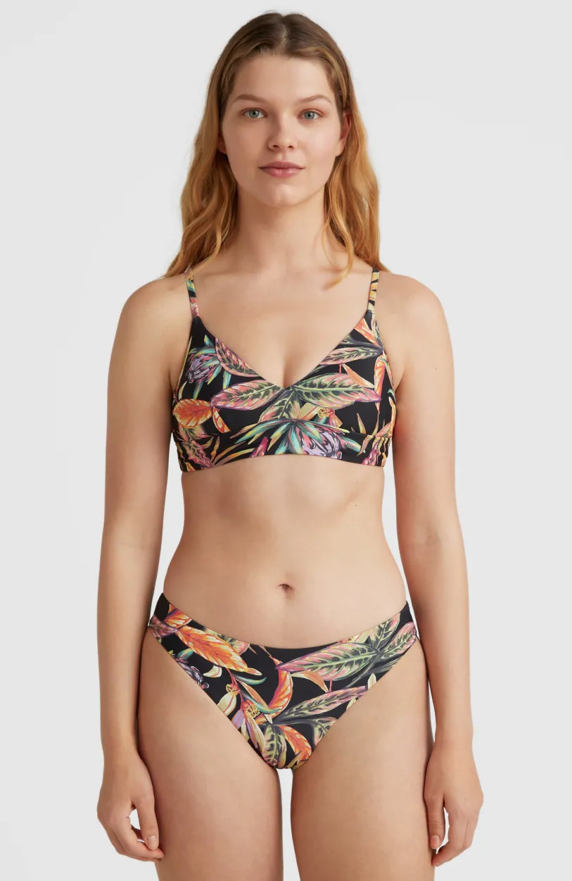 Hot O’Neill Bikinitop Wave Bralette | Black Tropical Flower