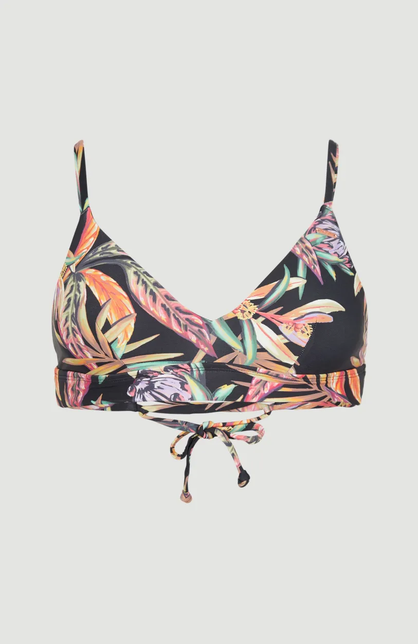 Hot O’Neill Bikinitop Wave Bralette | Black Tropical Flower