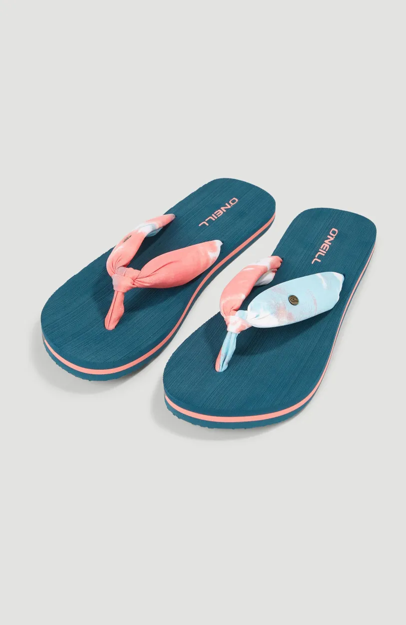 New O’Neill Ditsy Sun BLOOM™ Slippers | Pink Ice Cube Tie Dye
