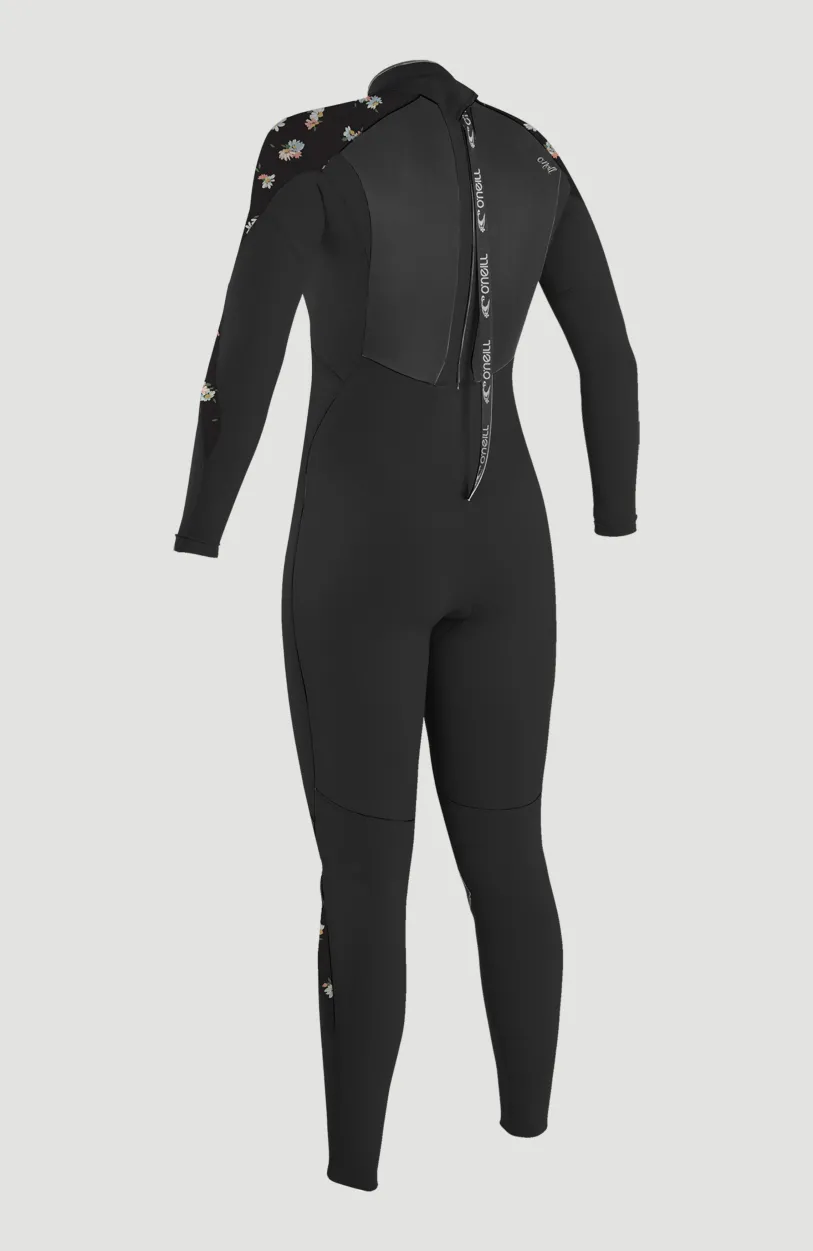 Discount O’Neill Epic 4/3mm Back Zip Full Wetsuit | BLACK/BLACK/CINDY DAISY