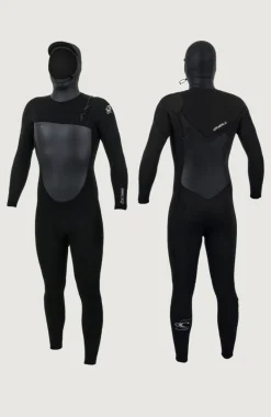 Clearance O’Neill Epic 6/5/4mm Chest Zip Full Wetsuit With Hood | BLACK/BLACK