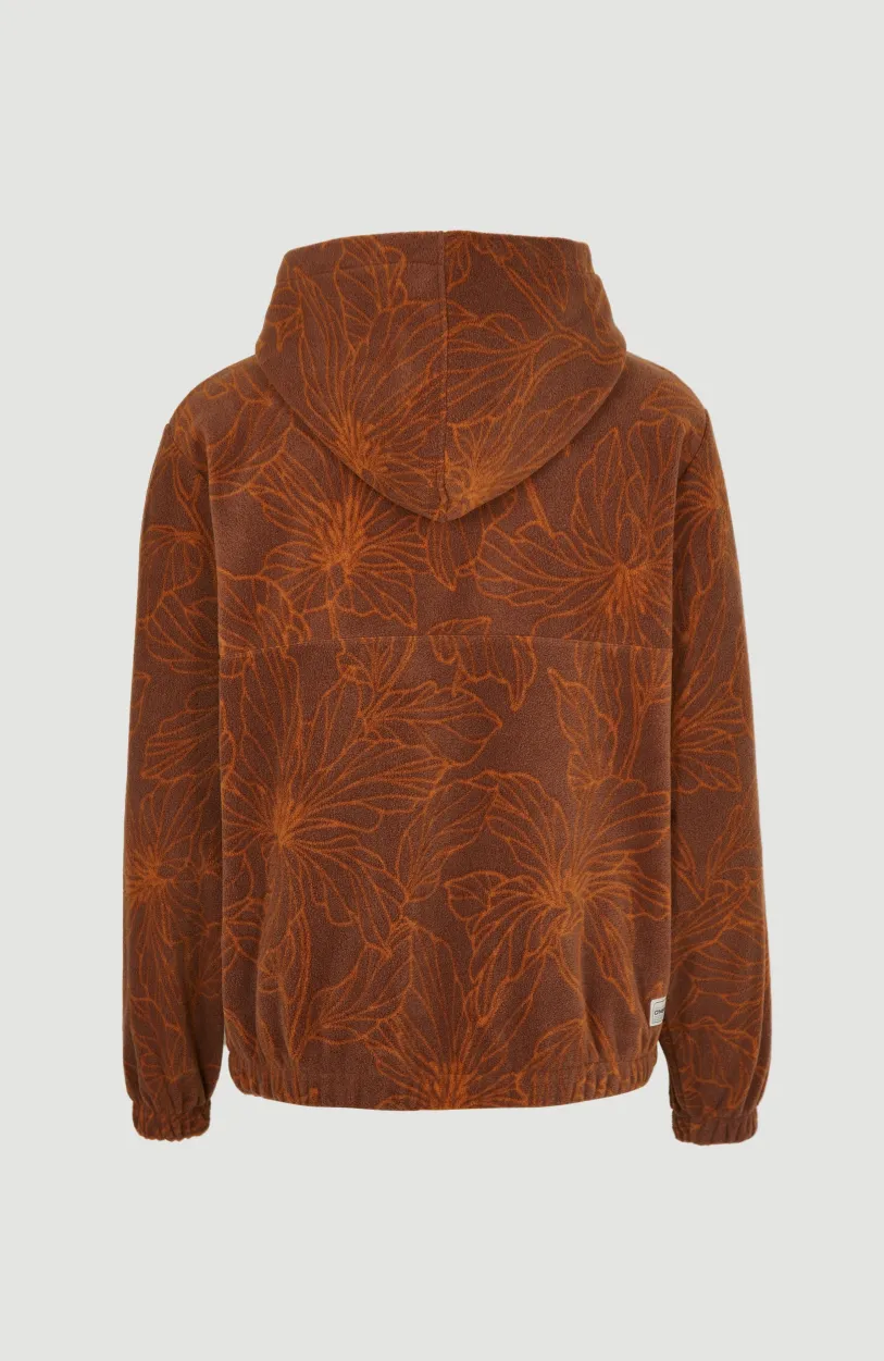Hot O’Neill Hoodie Superfleece Met Halve Rits | Brown Flower