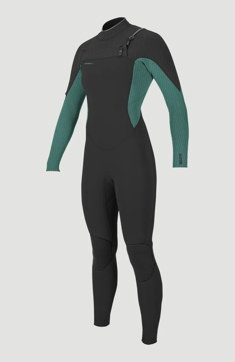 O’Neill Hyperfreak 4/3mm+ Chest Zip Full Wetsuit | RAVEN/BRISTOL