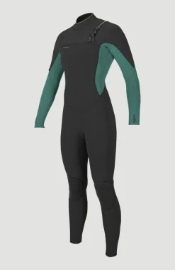 O’Neill Hyperfreak 4/3mm+ Chest Zip Full Wetsuit | RAVEN/BRISTOL