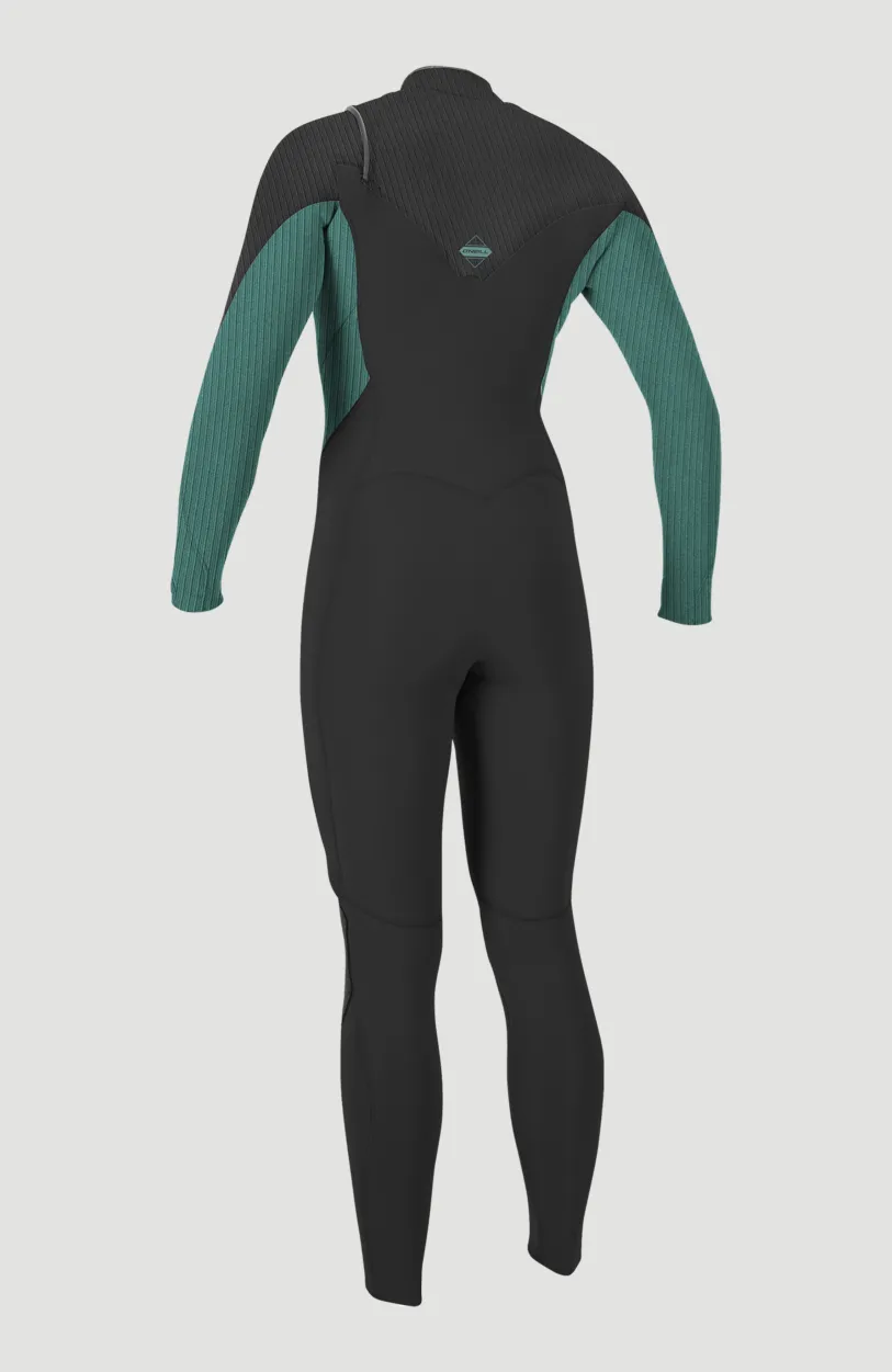 O’Neill Hyperfreak 4/3mm+ Chest Zip Full Wetsuit | RAVEN/BRISTOL