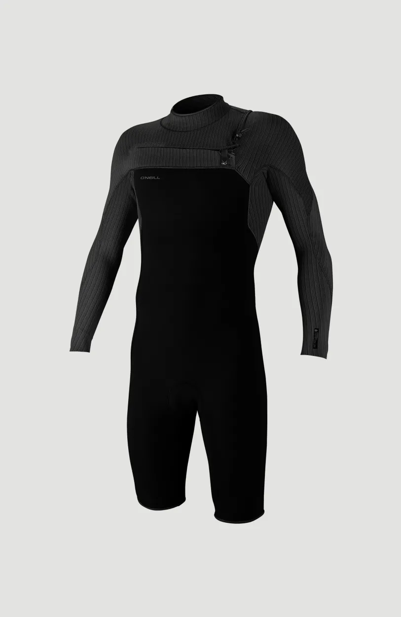 Discount O’Neill Hyperfreak 2mm Chest Zip Longsleeve Spring Wetsuit | BLACK/BLACK