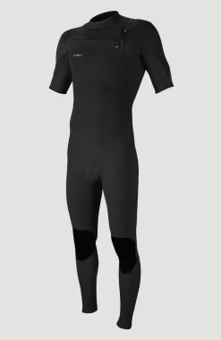 New O’Neill Hyperfreak 2mm Chest Zip Shortsleeve Full Wetsuit | BLACK/BLACK