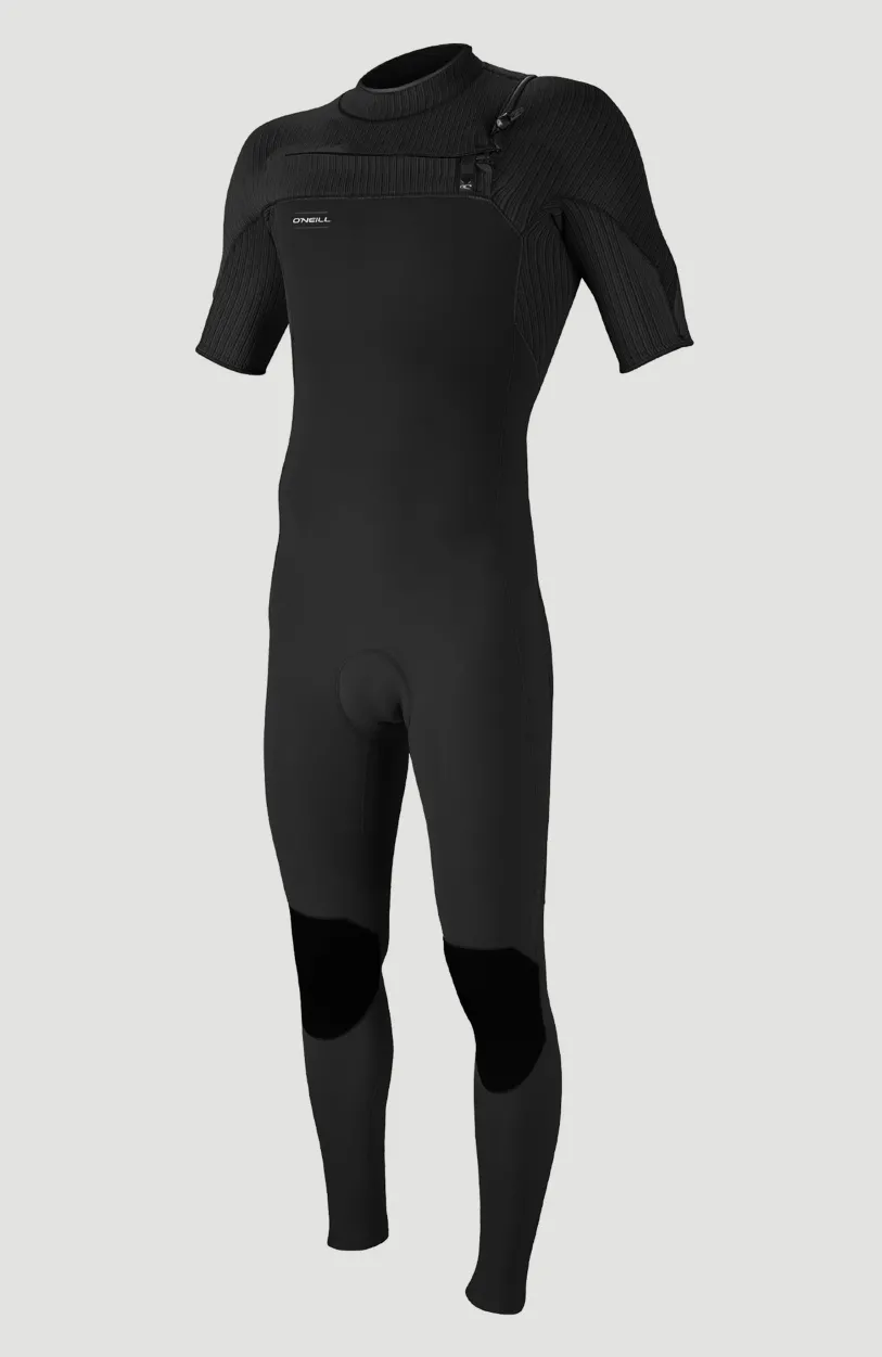 New O’Neill Hyperfreak 2mm Chest Zip Shortsleeve Full Wetsuit | BLACK/BLACK