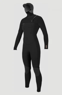 O’Neill Hyperfreak 5/4mm Chest Zip With Hood | BLACK/BLACK