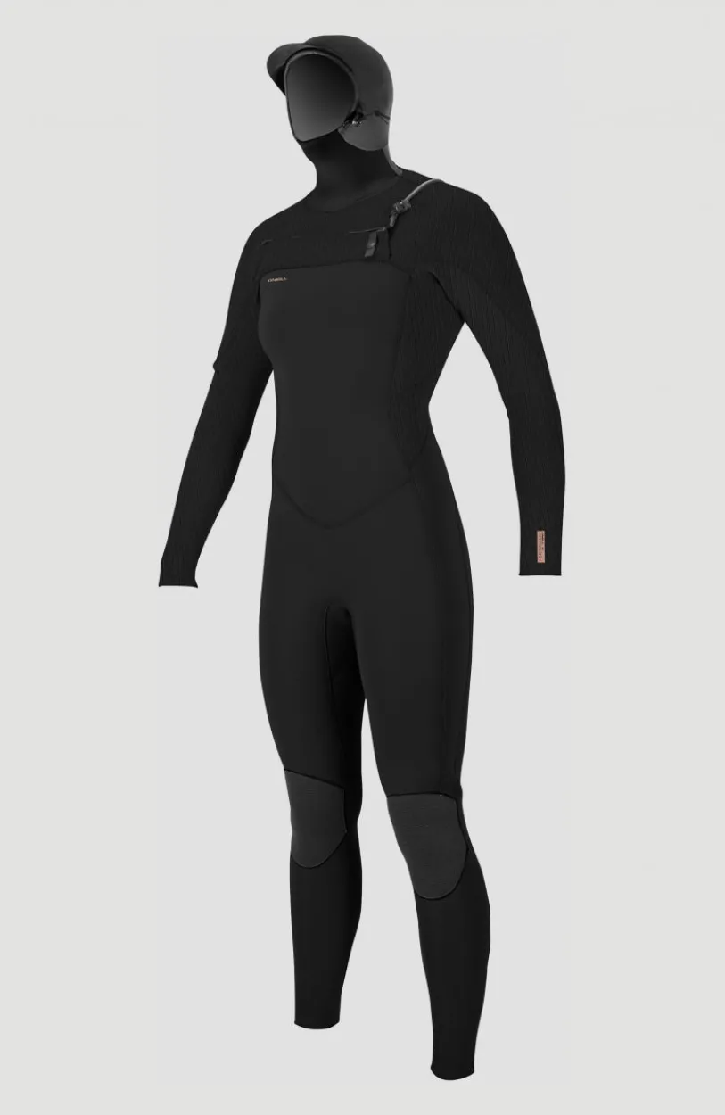 O’Neill Hyperfreak 5/4mm Chest Zip With Hood | BLACK/BLACK