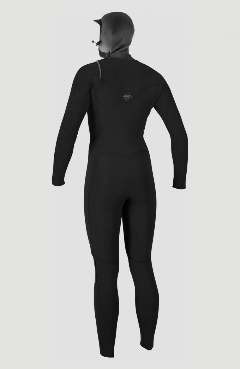 O’Neill Hyperfreak 5/4mm Chest Zip With Hood | BLACK/BLACK
