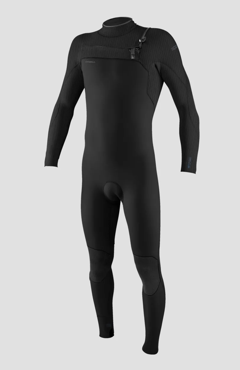 Hot O’Neill Hyperfreak Wind 4/3+ Chest Zip Full Wetsuit | BLACK/BLACK