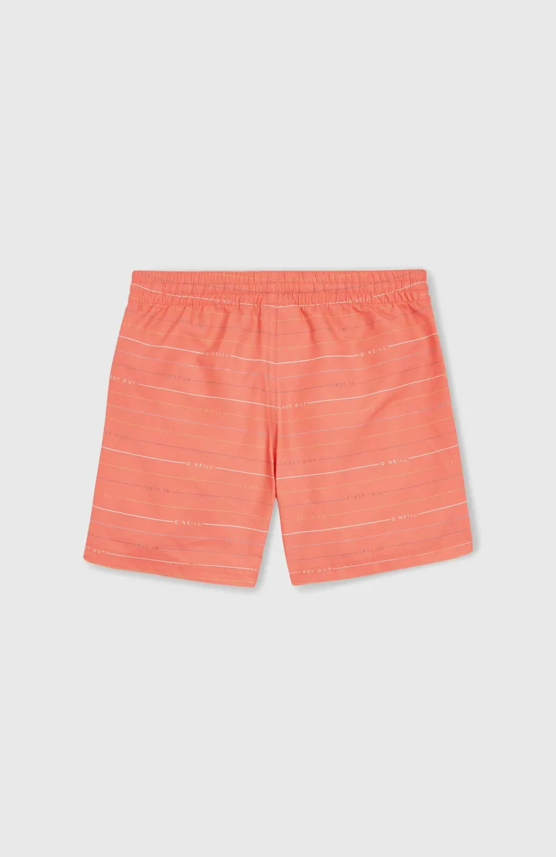 New O’Neill Mix And Match Cali First 13" Zwembroek | Living Coral First Name Stripe