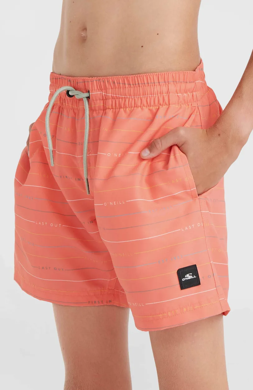 New O’Neill Mix And Match Cali First 13" Zwembroek | Living Coral First Name Stripe