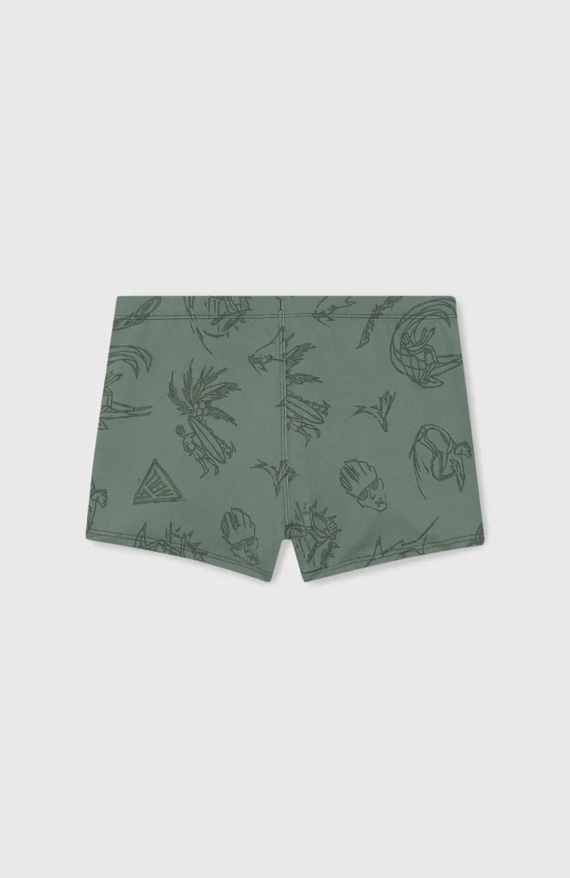 Best O’Neill Mix And Match Crazy 8" Zwemboxer | Green Vintage Surfer