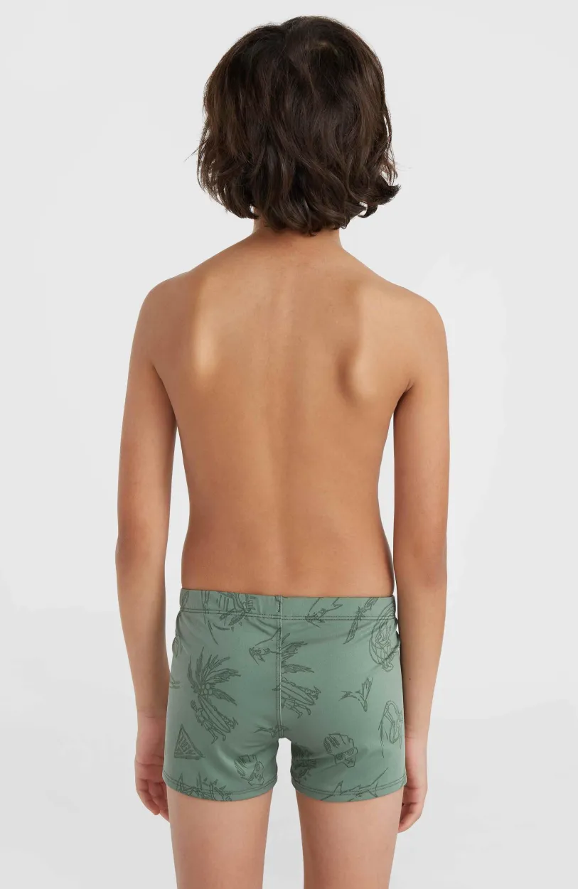 Best O’Neill Mix And Match Crazy 8" Zwemboxer | Green Vintage Surfer