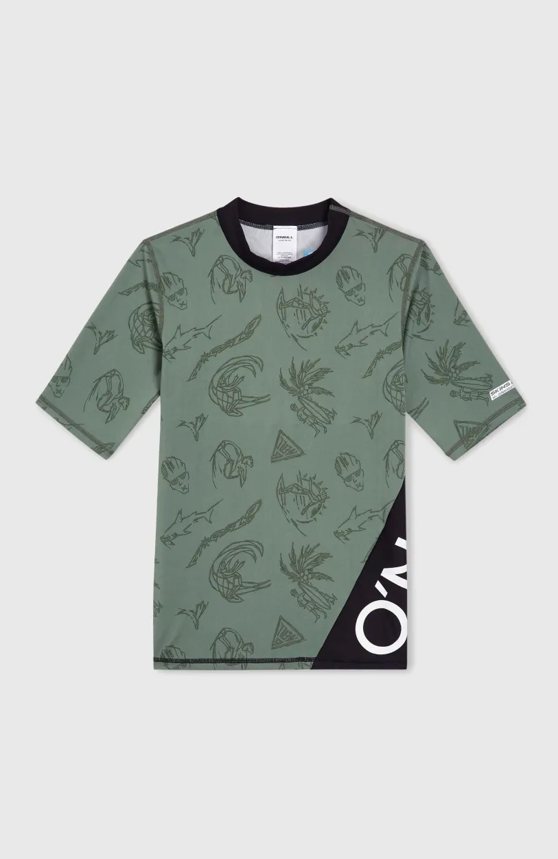 Outlet O’Neill Mix And Match Crazy Shirt Met Korte Mouwen | Green Vintage Surfer