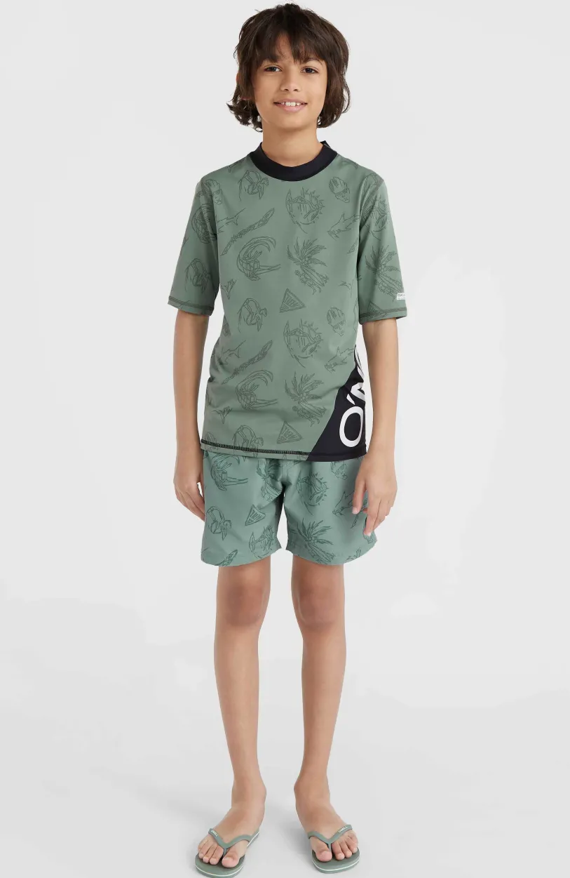 Outlet O’Neill Mix And Match Crazy Shirt Met Korte Mouwen | Green Vintage Surfer