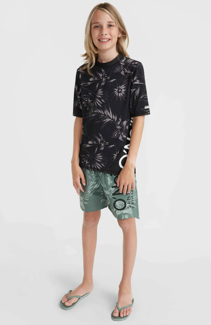 Clearance O’Neill Mix And Match Crazy Shirt Met Korte Mouwen | Black Tonal Tropican