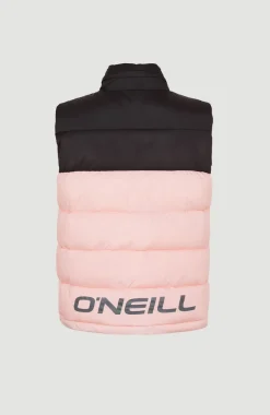 New O’Neill O'Riginals Puffer Bodywarmer | Peach Whip Colour Block