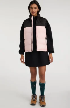 New O’Neill O'Riginals Puffer Bodywarmer | Peach Whip Colour Block