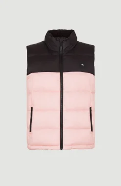 New O’Neill O'Riginals Puffer Bodywarmer | Peach Whip Colour Block