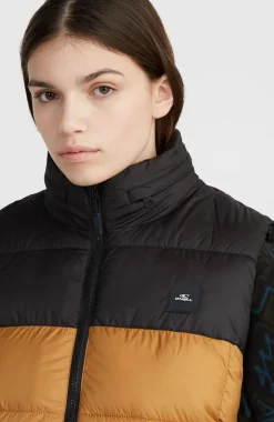 Hot O’Neill O'Riginals Puffer Bodywarmer | Rich Caramel Colour block