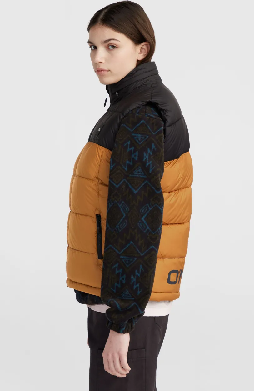 Hot O’Neill O'Riginals Puffer Bodywarmer | Rich Caramel Colour block