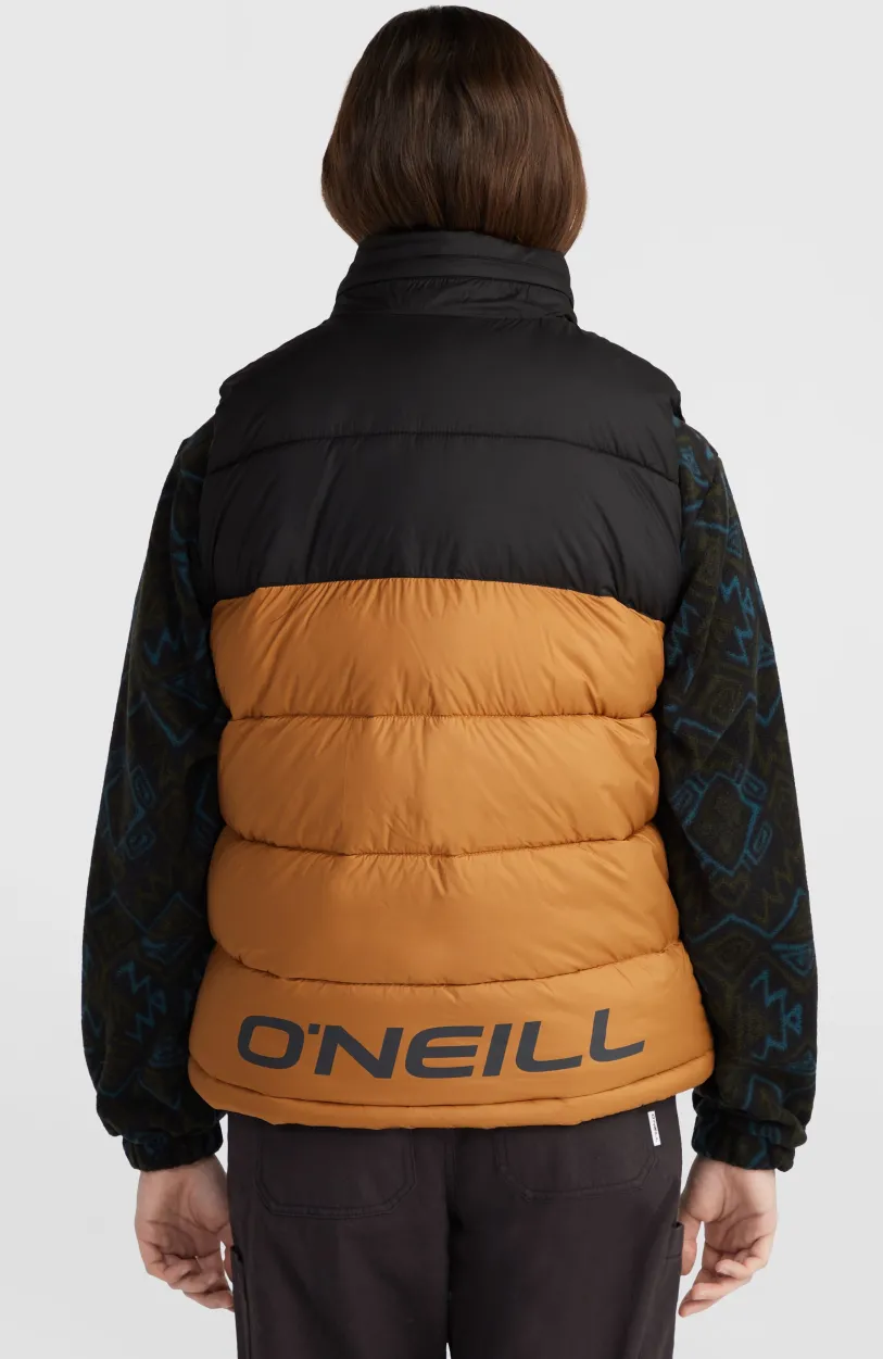 Hot O’Neill O'Riginals Puffer Bodywarmer | Rich Caramel Colour block