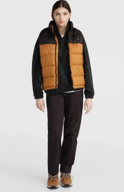Hot O’Neill O'Riginals Puffer Bodywarmer | Rich Caramel Colour block