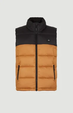 Hot O’Neill O'Riginals Puffer Bodywarmer | Rich Caramel Colour block