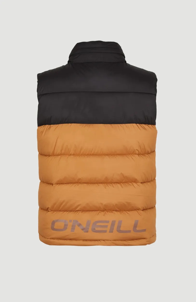 Hot O’Neill O'Riginals Puffer Bodywarmer | Rich Caramel Colour block