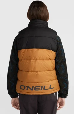 Hot O’Neill O'Riginals Puffer Bodywarmer | Rich Caramel Colour block