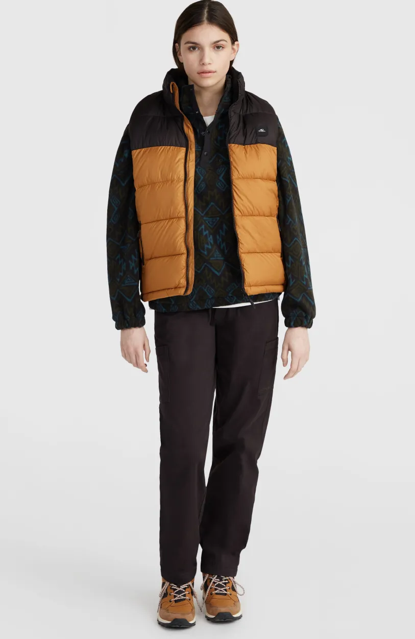 Hot O’Neill O'Riginals Puffer Bodywarmer | Rich Caramel Colour block