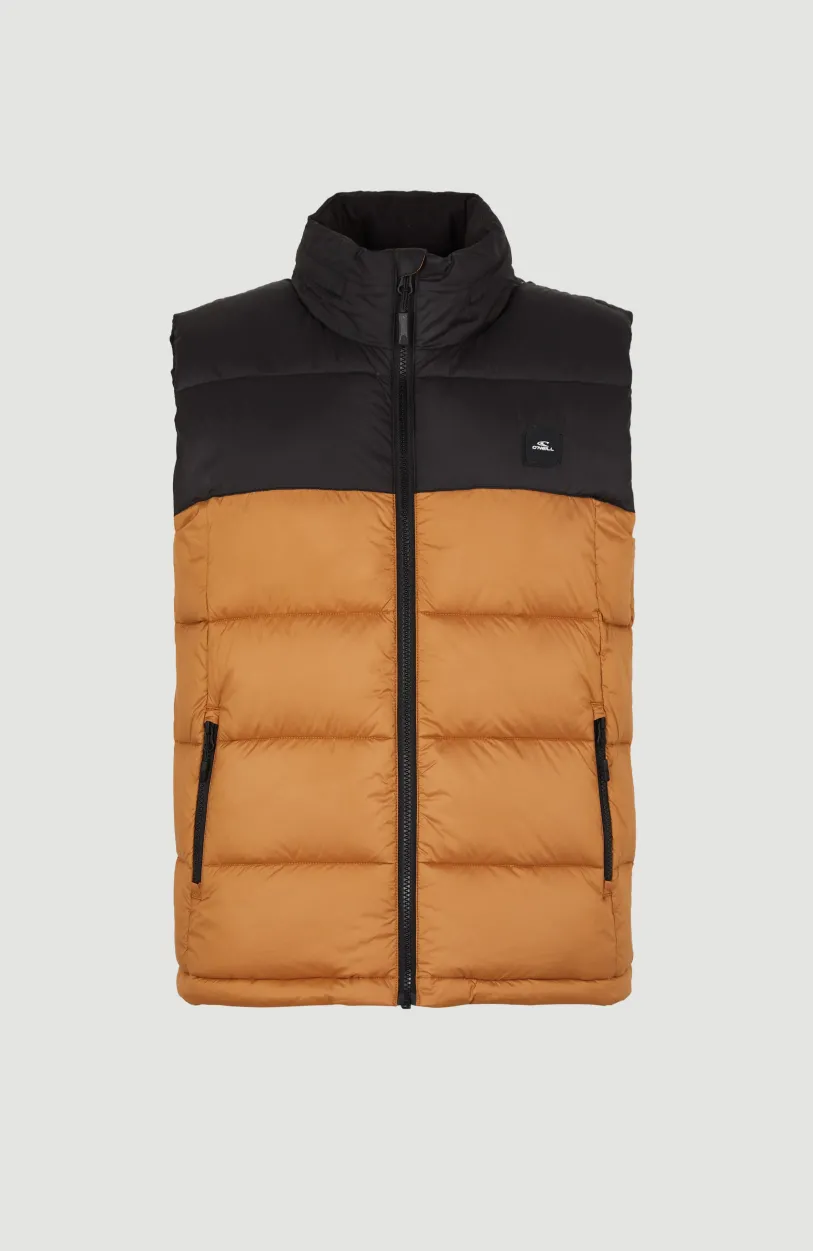 Hot O’Neill O'Riginals Puffer Bodywarmer | Rich Caramel Colour block