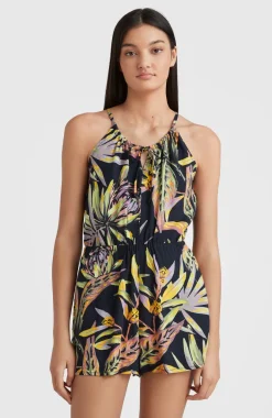 Sale O’Neill Playsuit Leina | Black Tropical Flower