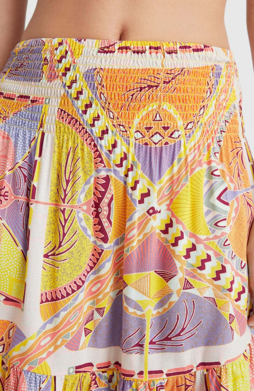 O’Neill Rokje Lilia Met Smokdetails | Yellow Scarf Print