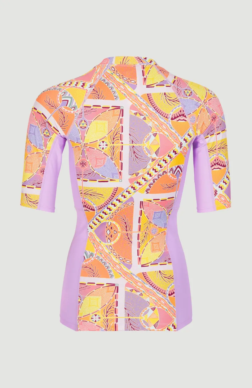Clearance O’Neill Shirt Anglet Met Korte Mouwen En Beschermingsfactor UPF 50+ | Yellow Scarf Print