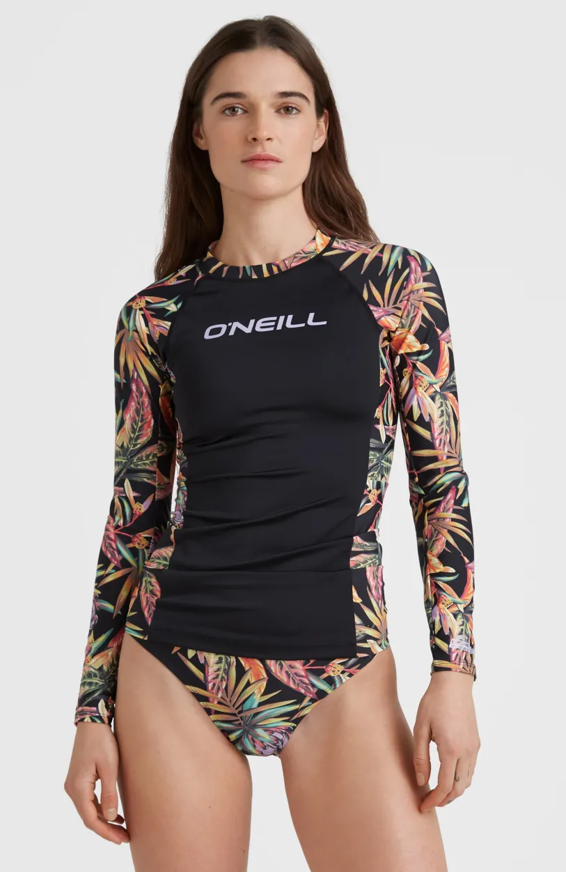 Sale O’Neill Shirt Anglet Met Lange Mouwen En Beschermingsfactor UPF 50+ | Black Tropical Flower