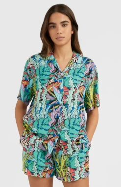 Sale O’Neill Short Java Wave Met Hoge Taille | Blue Comic Seaweed