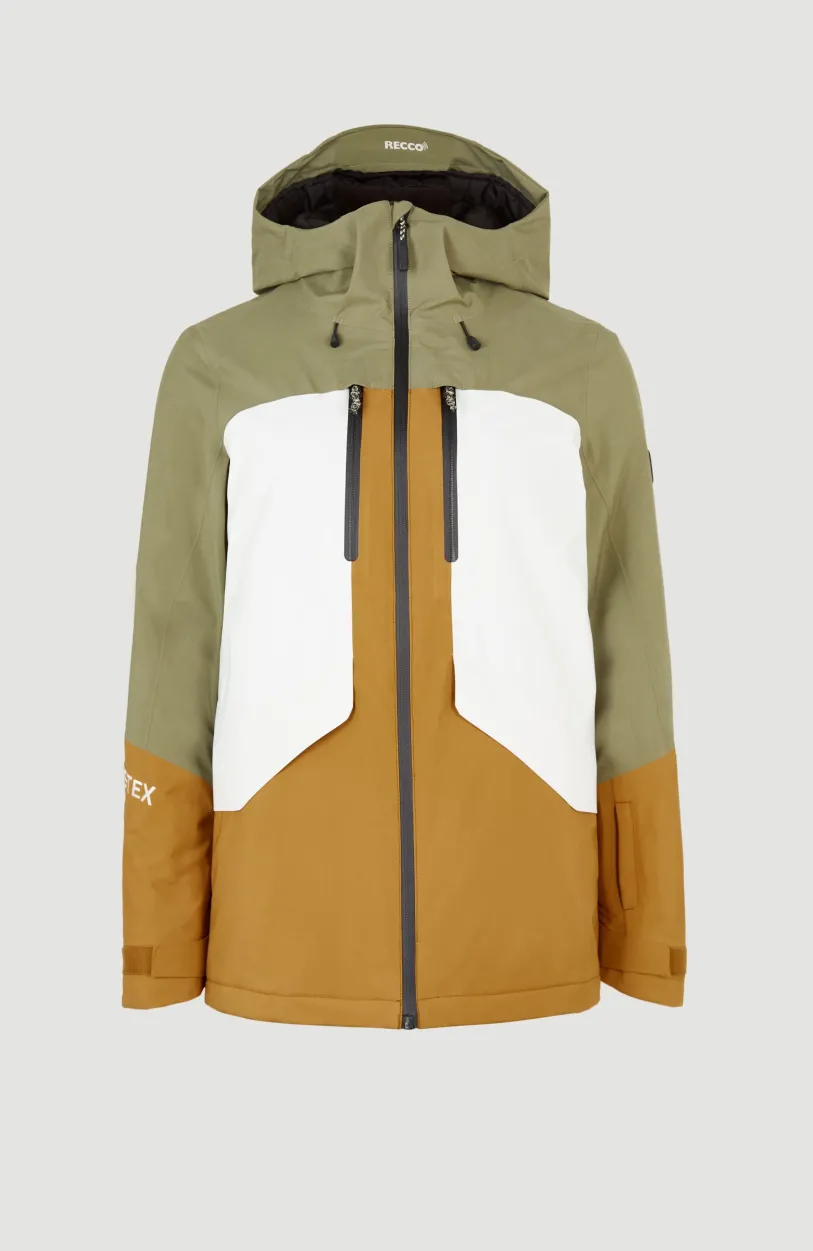 Outlet O’Neill Ski Jas GORE-TEX Psycho Tech | Deep Lichen Green Colour Block